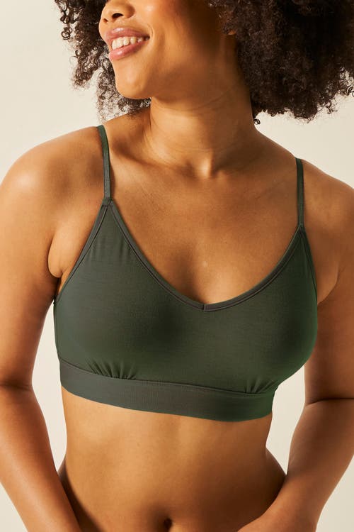 Stripe & Stare T-shirt Bra & Original Knicker Set In Modern Khaki