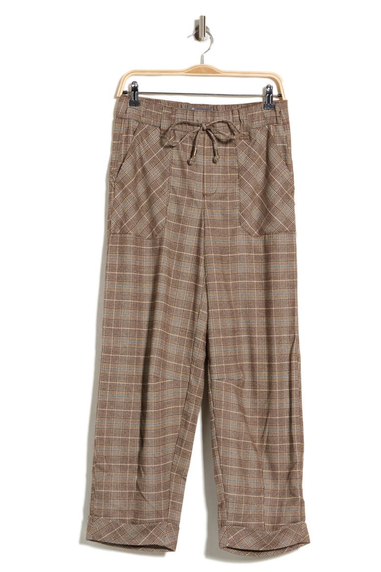 Plaid Barrel Leg Pants, Main, color, PLAID MULTI
