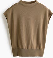 H&M Cap-sleeved Fine-knit Top