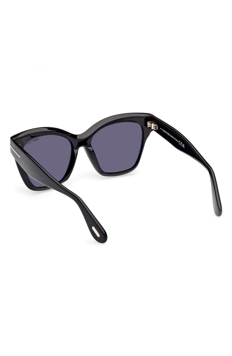 TOM FORD Elvira 55mm Butterfly Sunglasses, Alternate, color, Shiny Black / Smoke