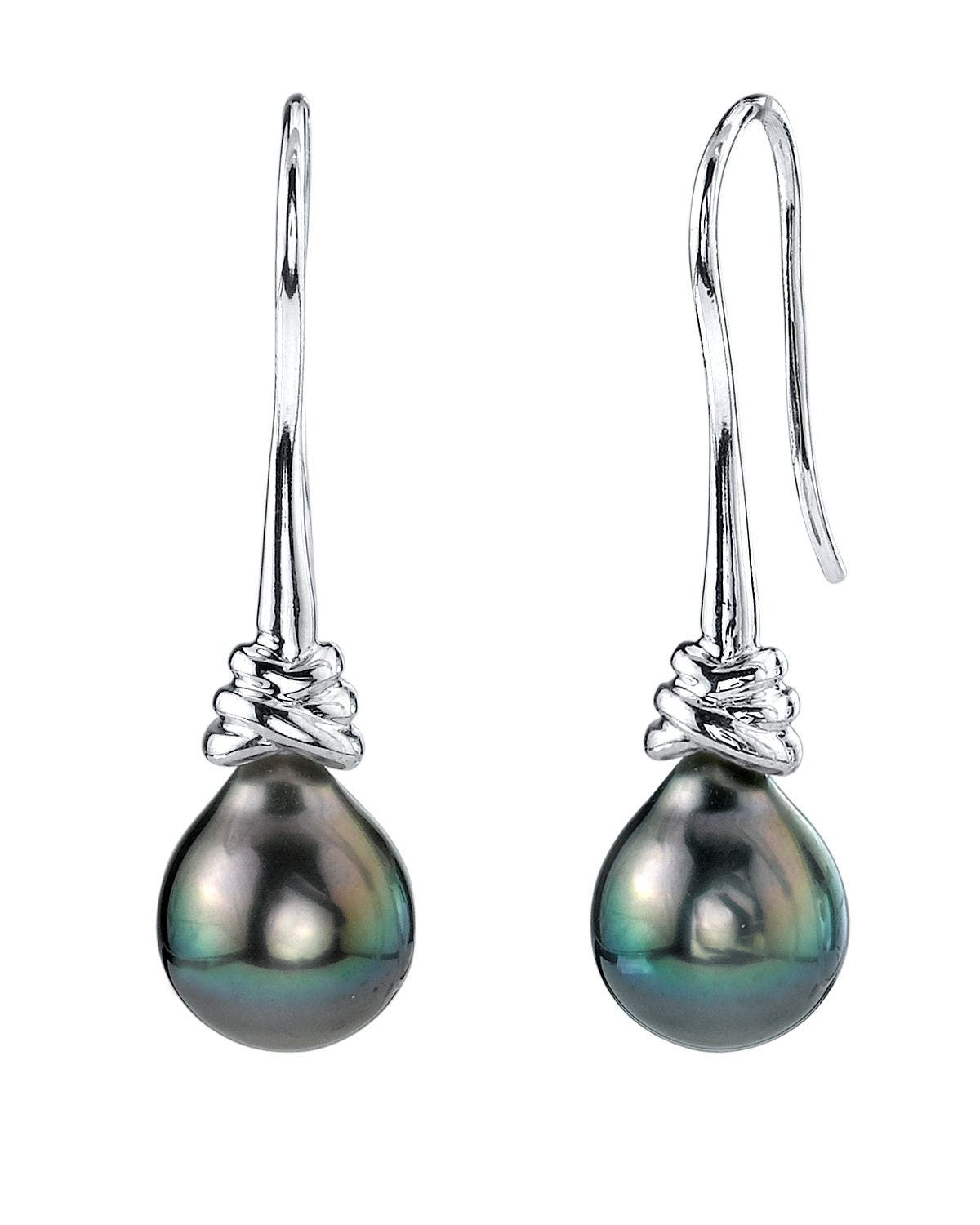 The Pearl Source Tahitian South Sea Drop Pearl Denise Earrings In Sterling Silver