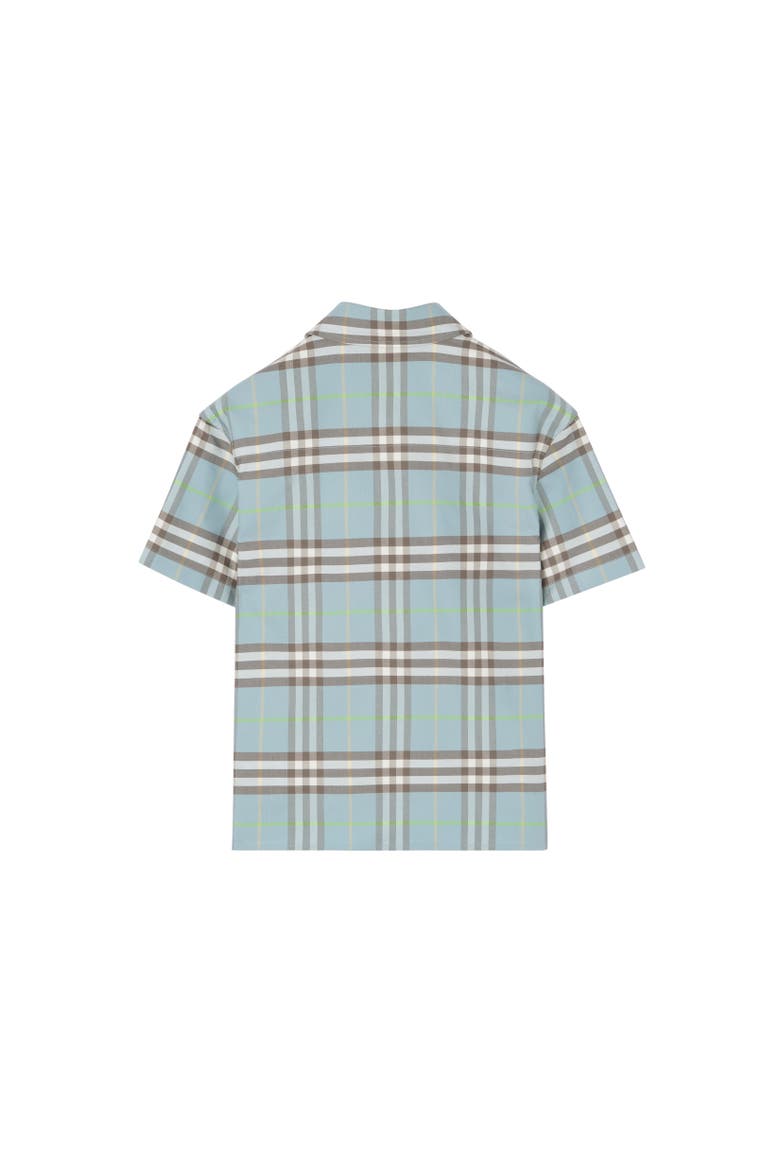 Check Cotton Oxford Shirt, Alternate, color, Misty blue