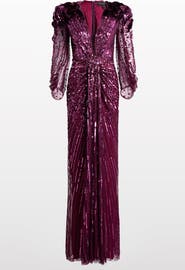 Jenny Packham Xenia Sequin-Embellished Maxi Dress
