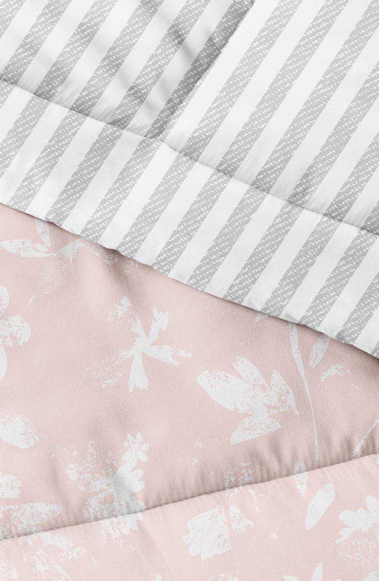 HOMESPUN HOME SPUN Premium Down Alternative Pressed Flowers Reversible Comforter Set, Alternate, color, Pink