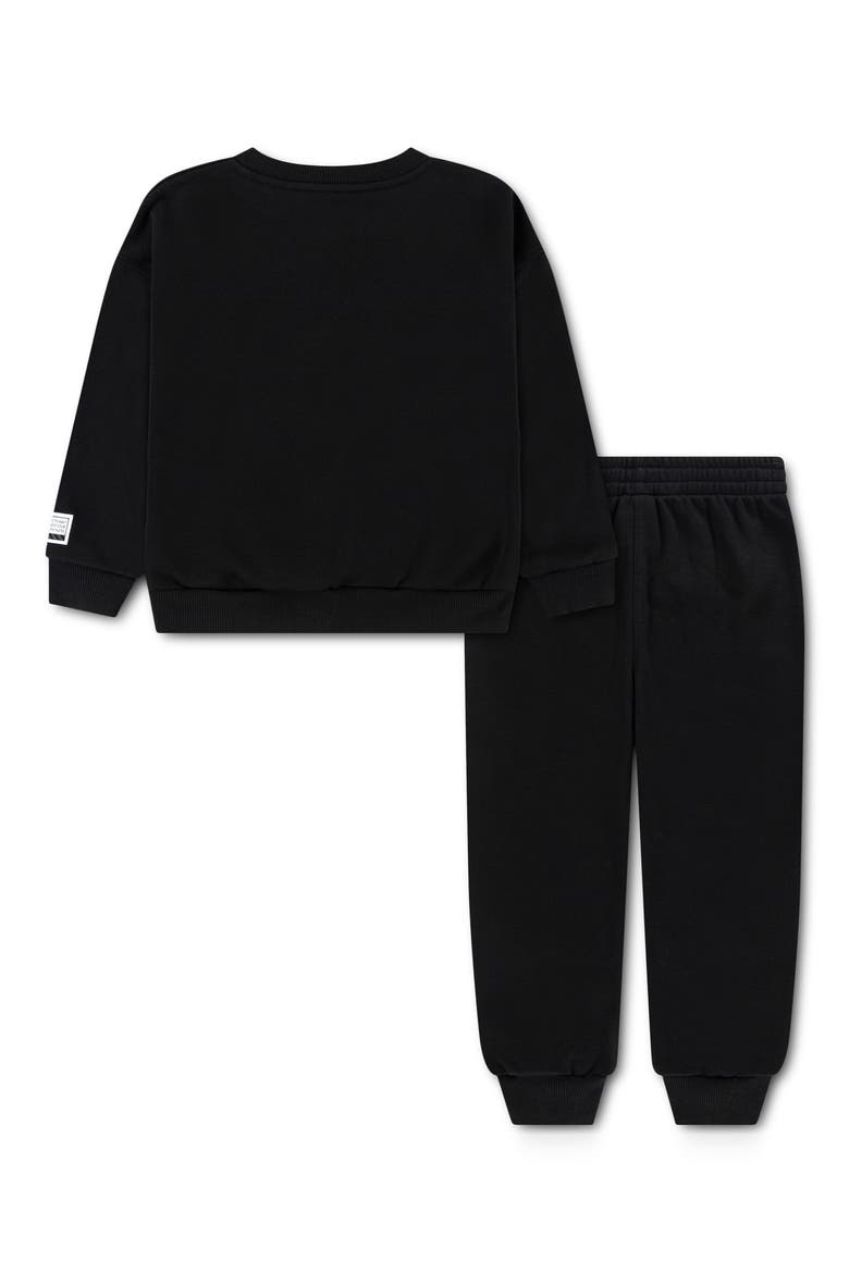 Kids' Multisport Fleece Crewneck Sweatshirt & Joggers Set, Alternate, color, BLACK