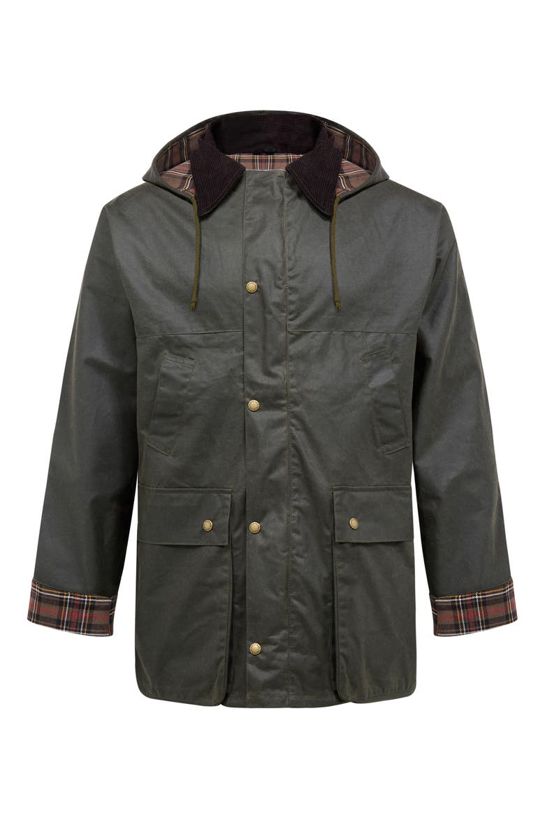 British Grown Sleeve Wax Cotton Jacket, Alternate, color, OLIVE