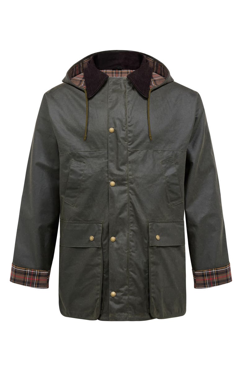 Celtic & Co. British Grown Sleeve Wax Cotton Jacket, Alternate, color, Olive