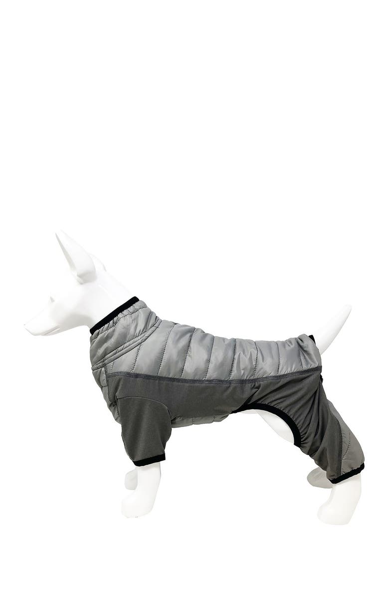 PET LIFE 'Aura-Vent' Lightweight 4-Season Stretch & Quick-Dry Full Body Dog Jacket - Small, Alternate, color, Grey