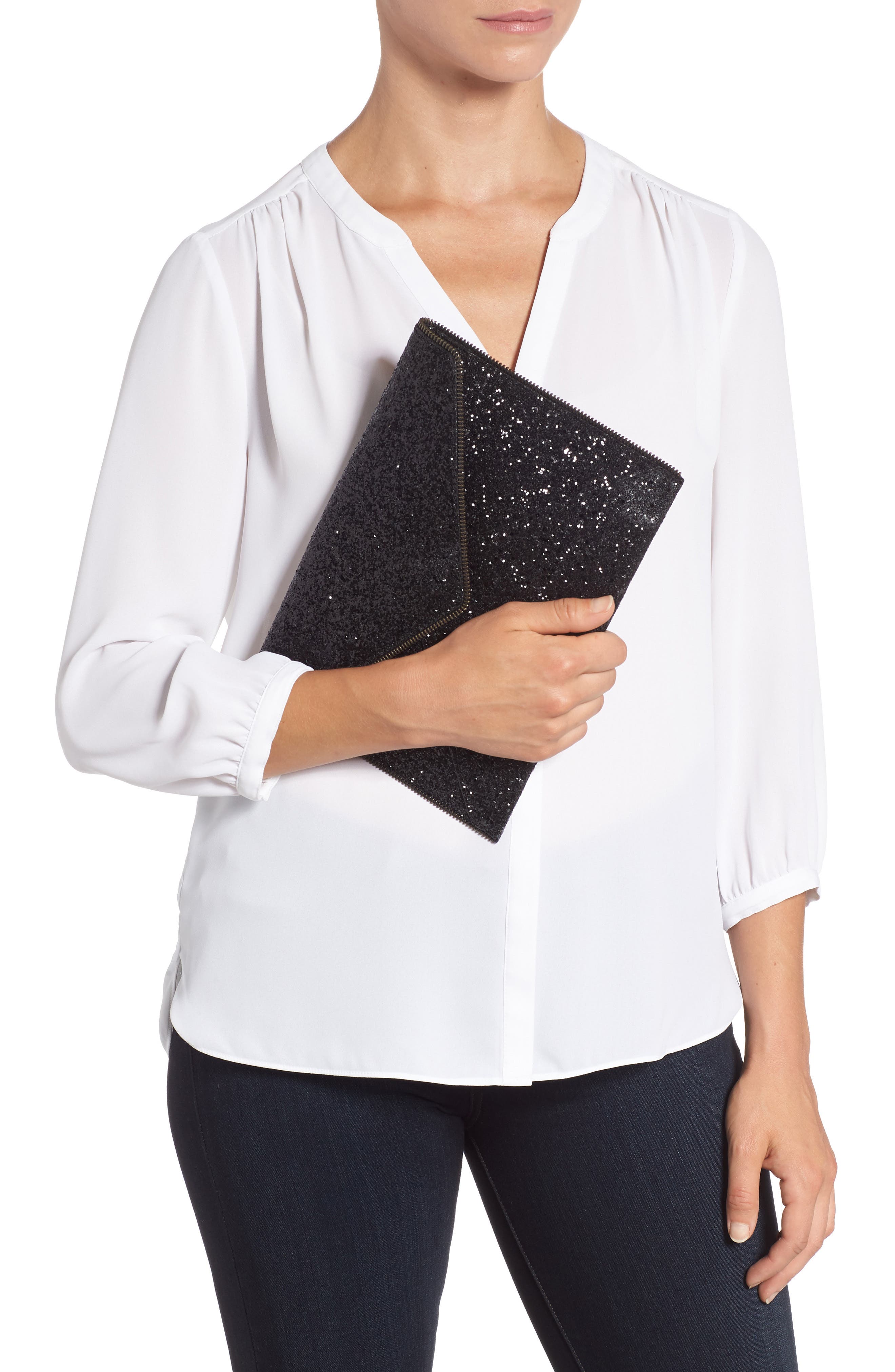 Leo Glitter Clutch, Alternate, color, BLACK MULTI