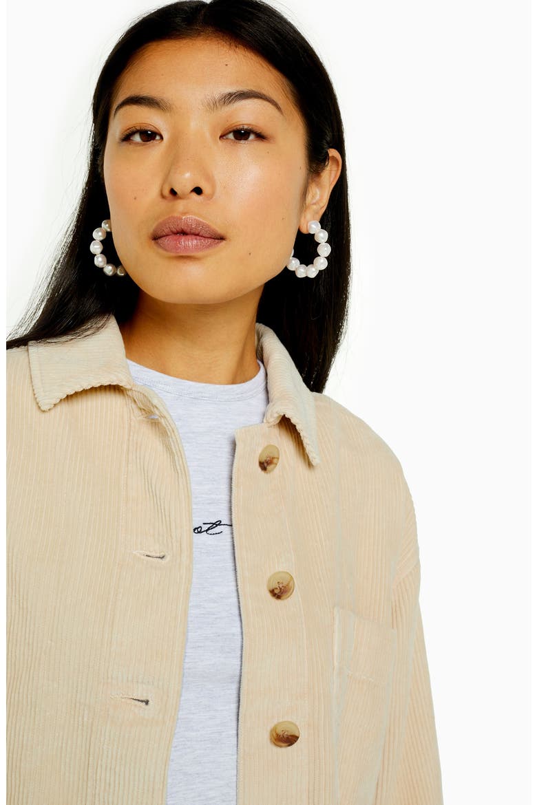 Raw Hem Corduroy Jacket, Alternate, color, CREAM