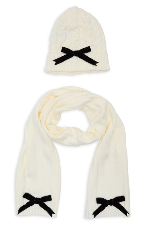 bow beanie & scarf gift box set
