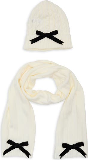 Kate Spade New York bow beanie & scarf gift box set  display picture 1