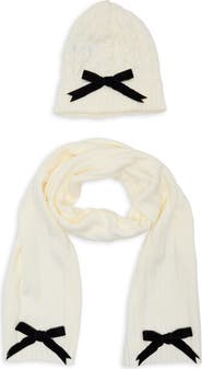 Kate Spade New York bow beanie & scarf gift box set