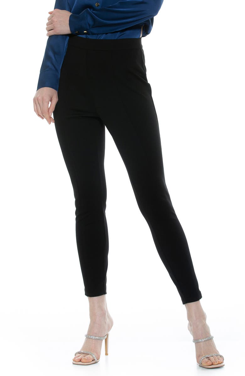 Alexia Admor Fiona Fitted Ponté Skinny Pants, Alternate, color, Black
