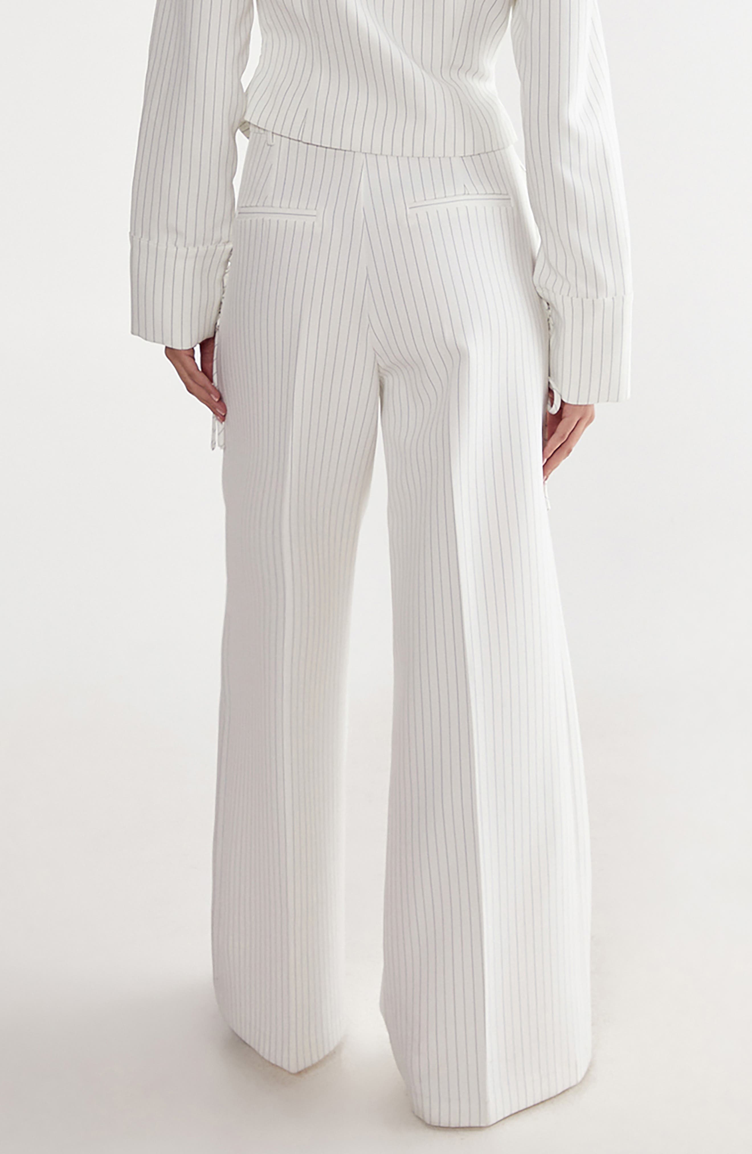 Cutout Detail Pinstripe Pants - image 2
