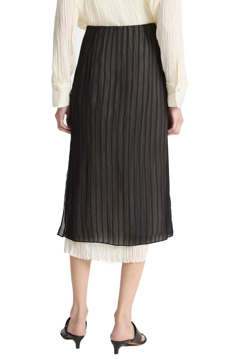 Stripe Layered Midi Skirt, Alternate, color, BLACK
