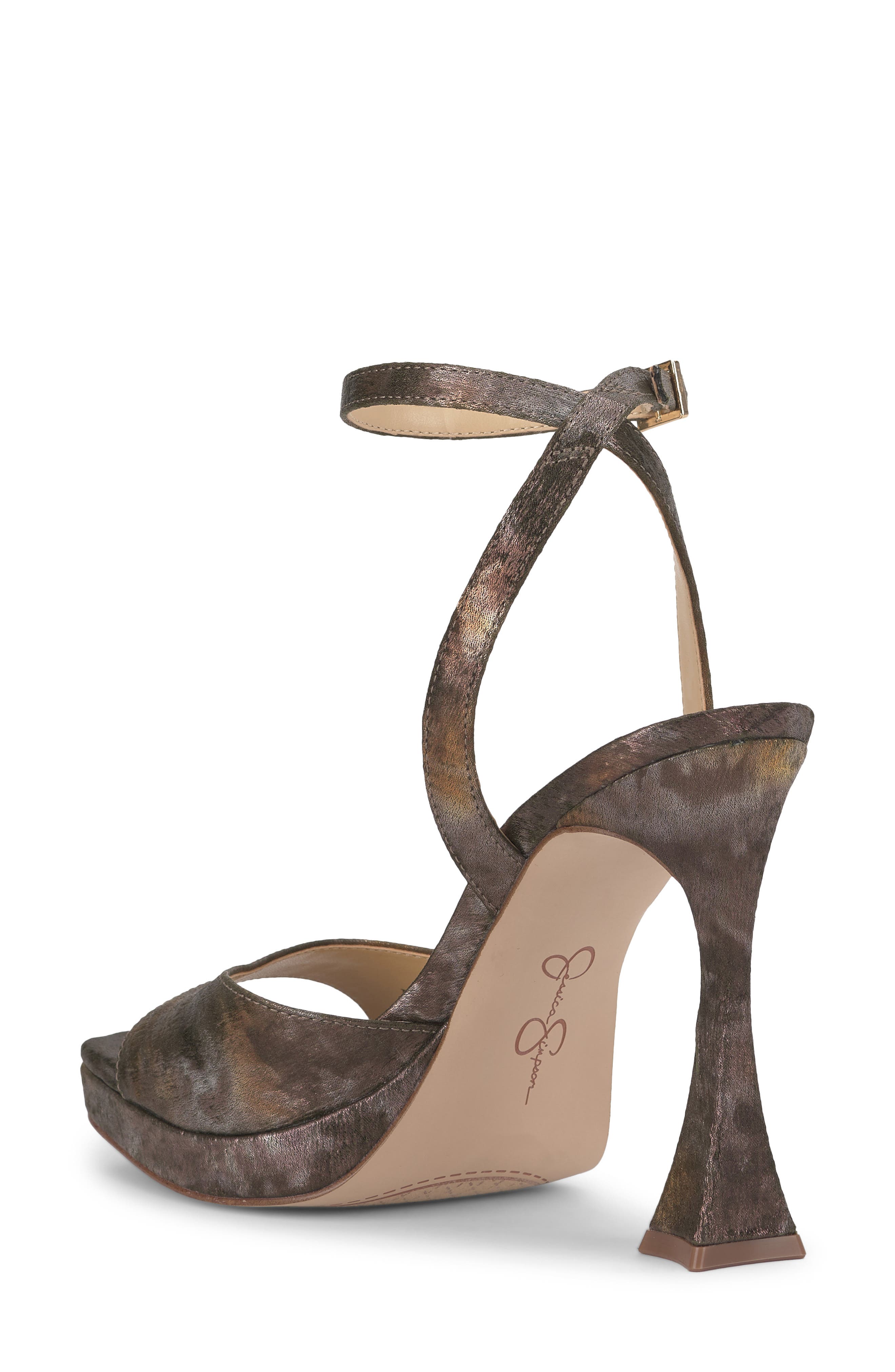 Jixte Ankle Strap Platform Sandal, Alternate, color, METALLIC
