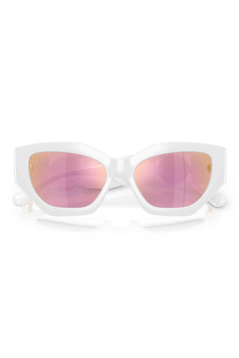 Kids' 48mm Irregular Sunglasses, Alternate, color, WHITE / PINK MIRROR ROSE GOLD