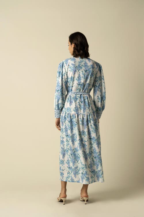 Raishma Aaliyah Blue Cotton Dress In Blue