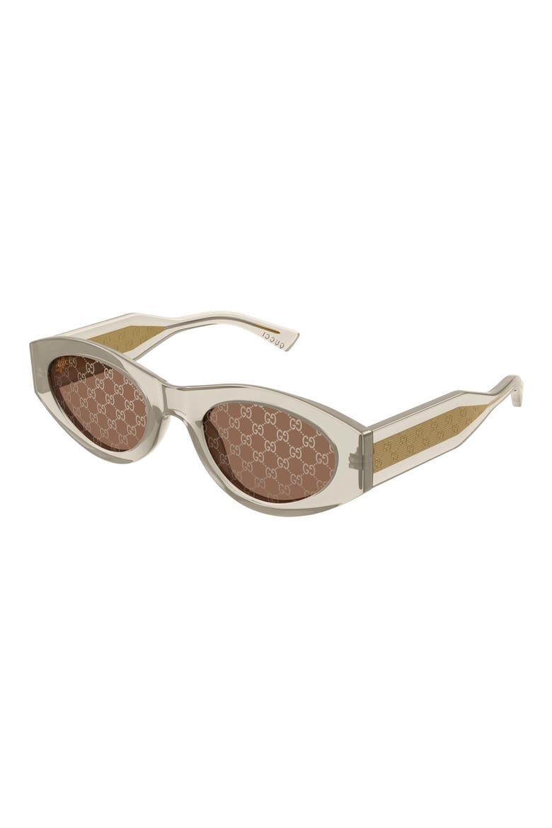 52mm Oval Sunglasses, Alternate, color, YELLOW