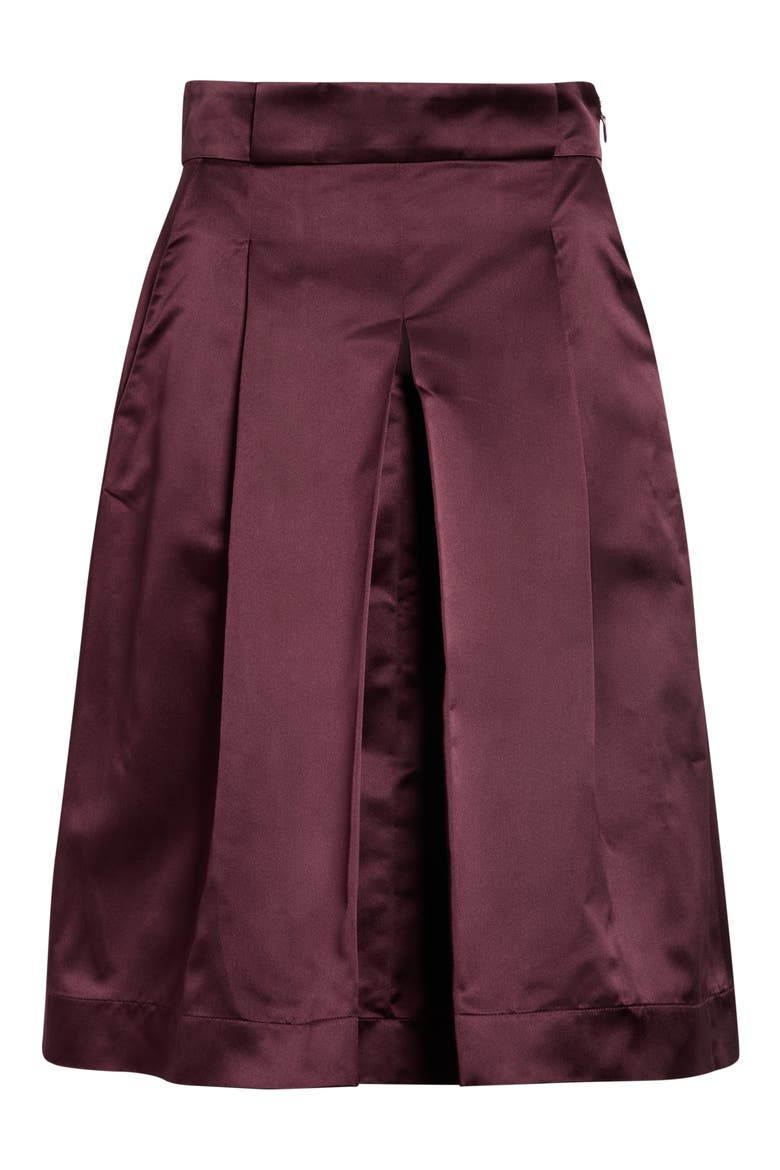 Silk Wide Midi Skirt, Main, color, BORDEAUX - 0550