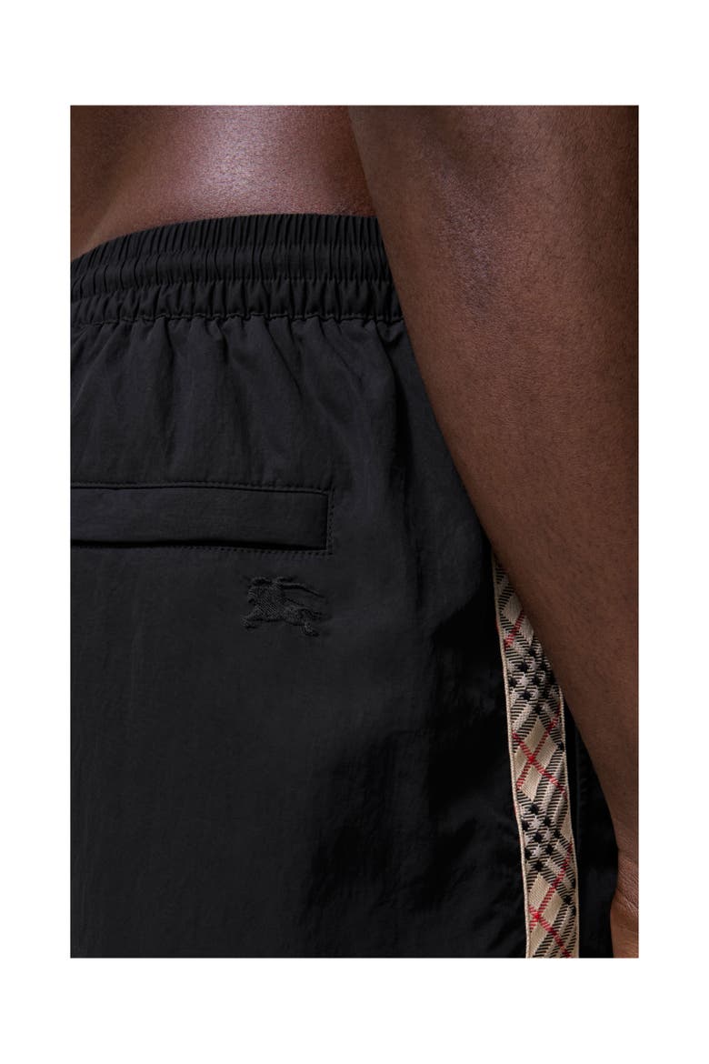 Check Trim Swim Shorts, Alternate, color, Black