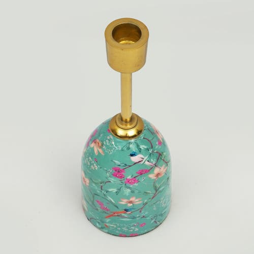 Mela Artisans Aqua Flora Tapered Candleholders In Blue