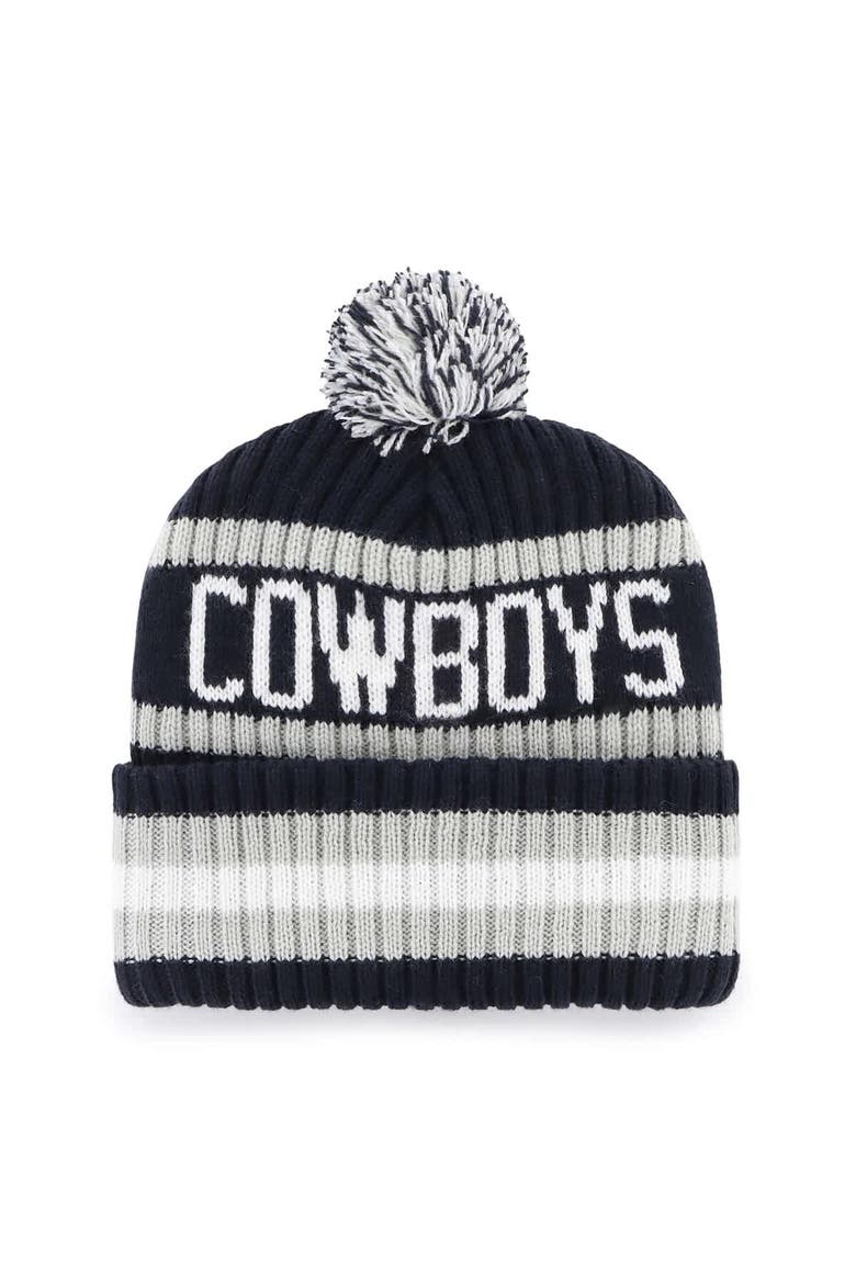 Men's '47 Navy Dallas Cowboys Bering Cuffed Knit Hat with Pom, Alternate, color, Navy