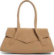 BCBG Pointed Flap Faux Leather Shoulder Bag