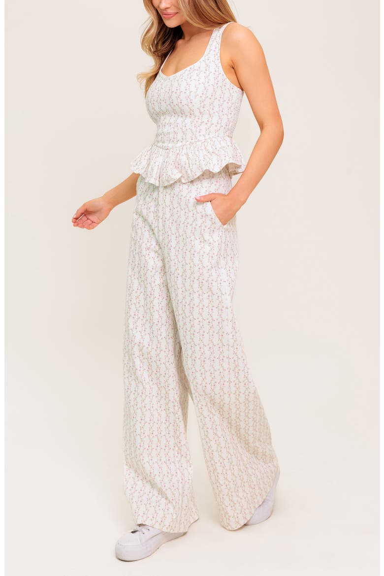 Floral Peplum Top, Alternate, color, IVORY