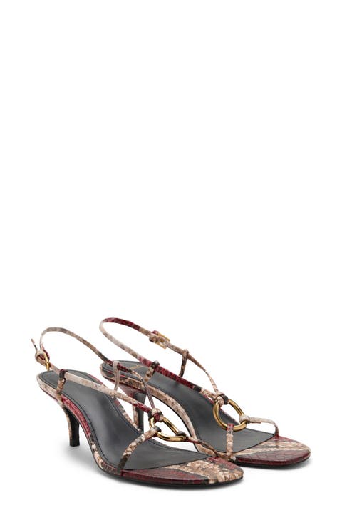 Hoop Detail Slingback Kitten Heel Sandal (Women)