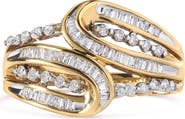 Haus of Brilliance 10K Yellow Gold 1/2 Cttw Diamond Open Space Bypass Ring