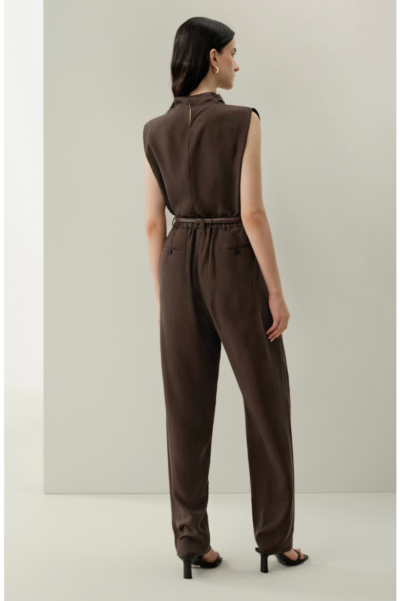 Women's Silk Habotai Sleeveless Top, Alternate, color, Toffee