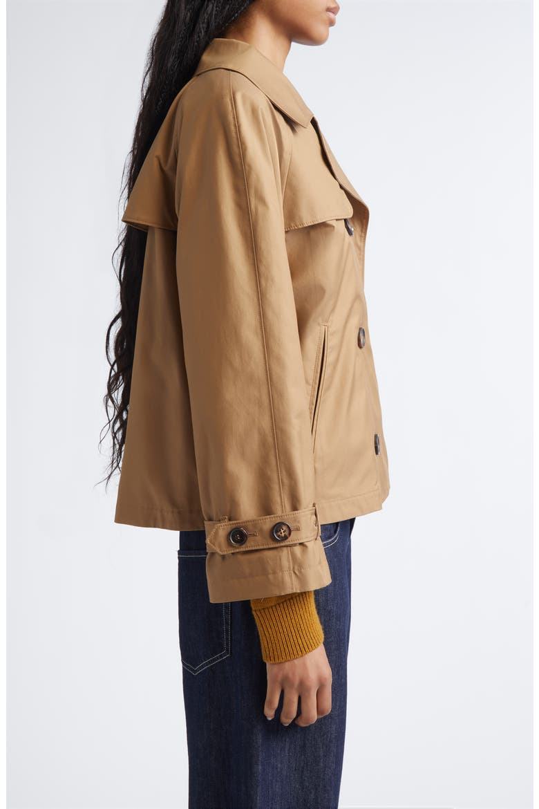 Tesora Water Repellent Short Trench Coat, Alternate, color, BROWN