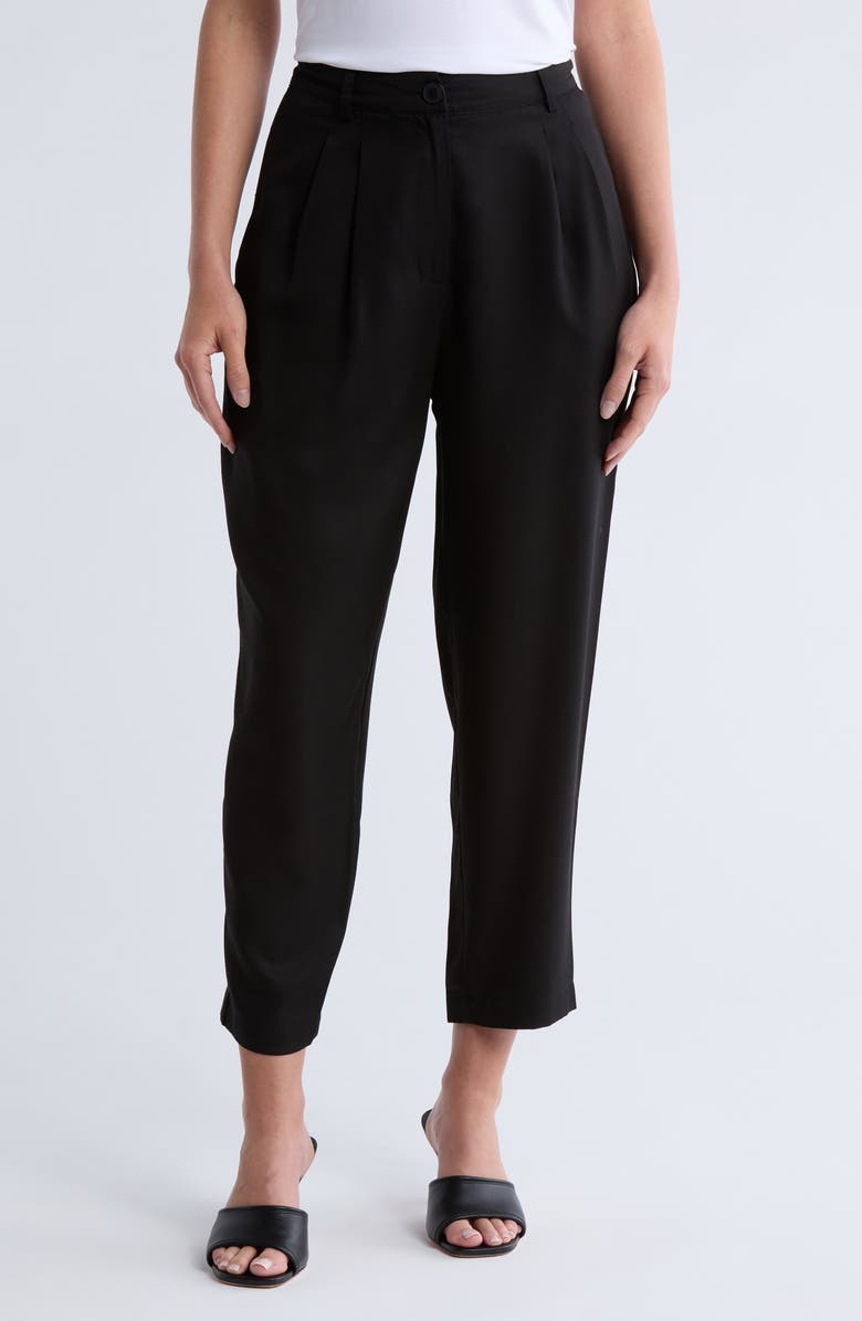 Daniel Rainn Barrel Leg Crop Pants, Main, color, Black