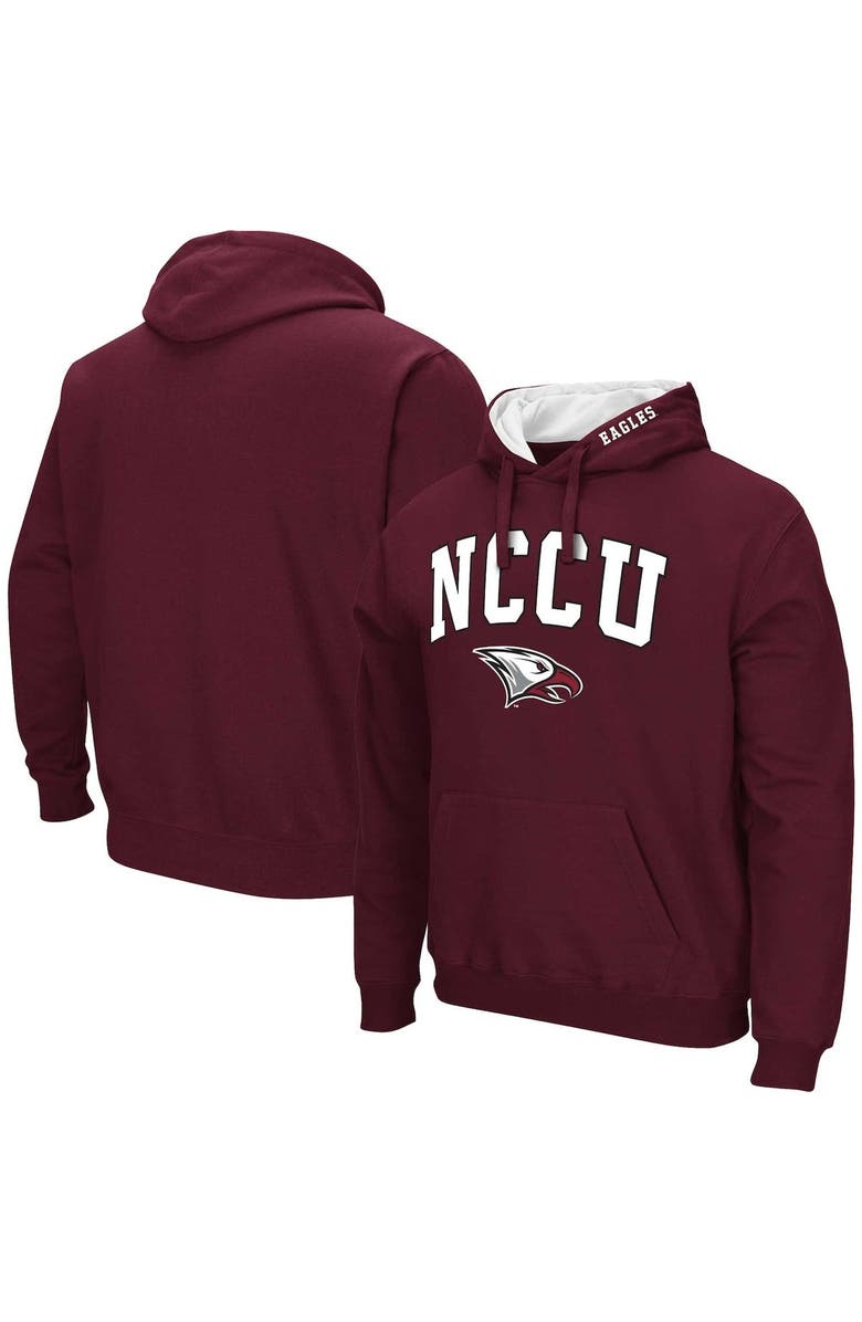 COLOSSEUM Men's Colosseum Maroon North Carolina Central Eagles Arch & Logo 3.0 Pullover Hoodie, Main, color, Maroon