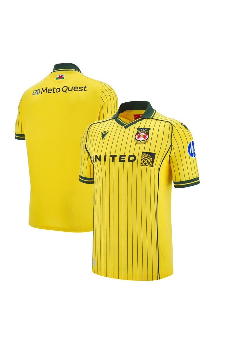 Men's Macron Yellow Wrexham 2025/26 Away Replica Jersey, Main, color, Yellow