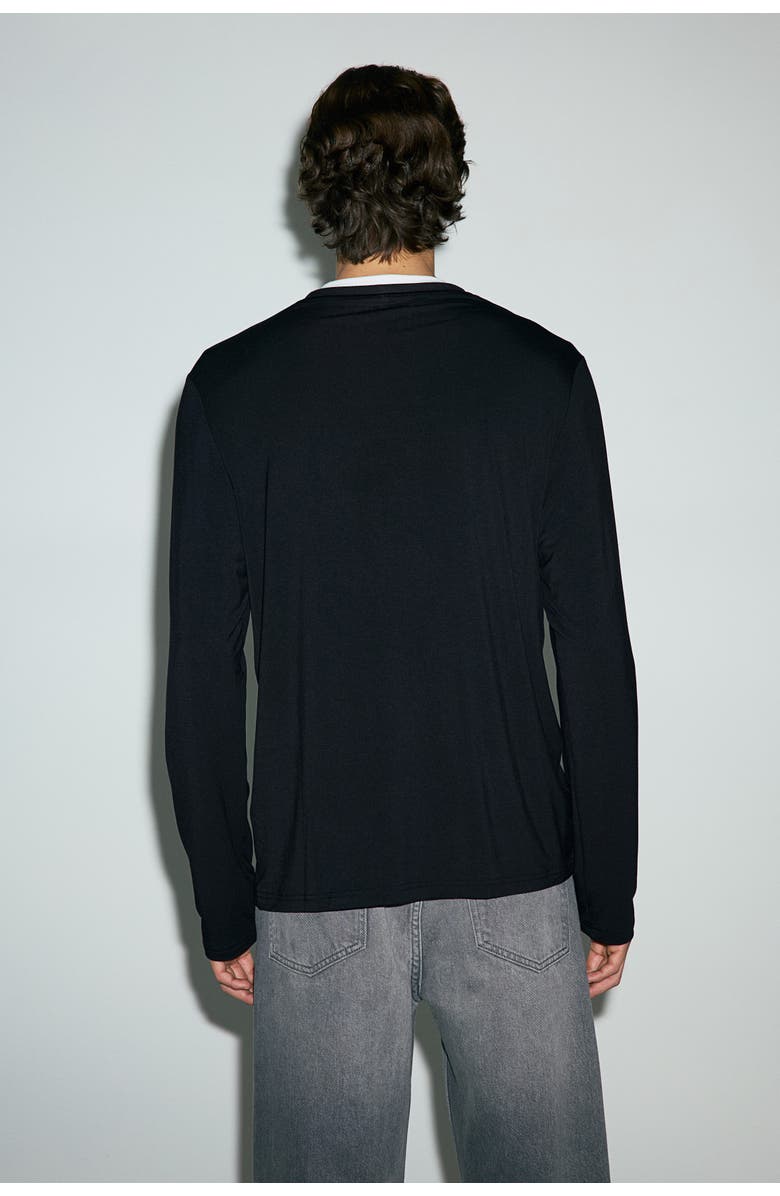 H&M Warming Regular Fit Long-sleeved T-shirt, Alternate, color, Black