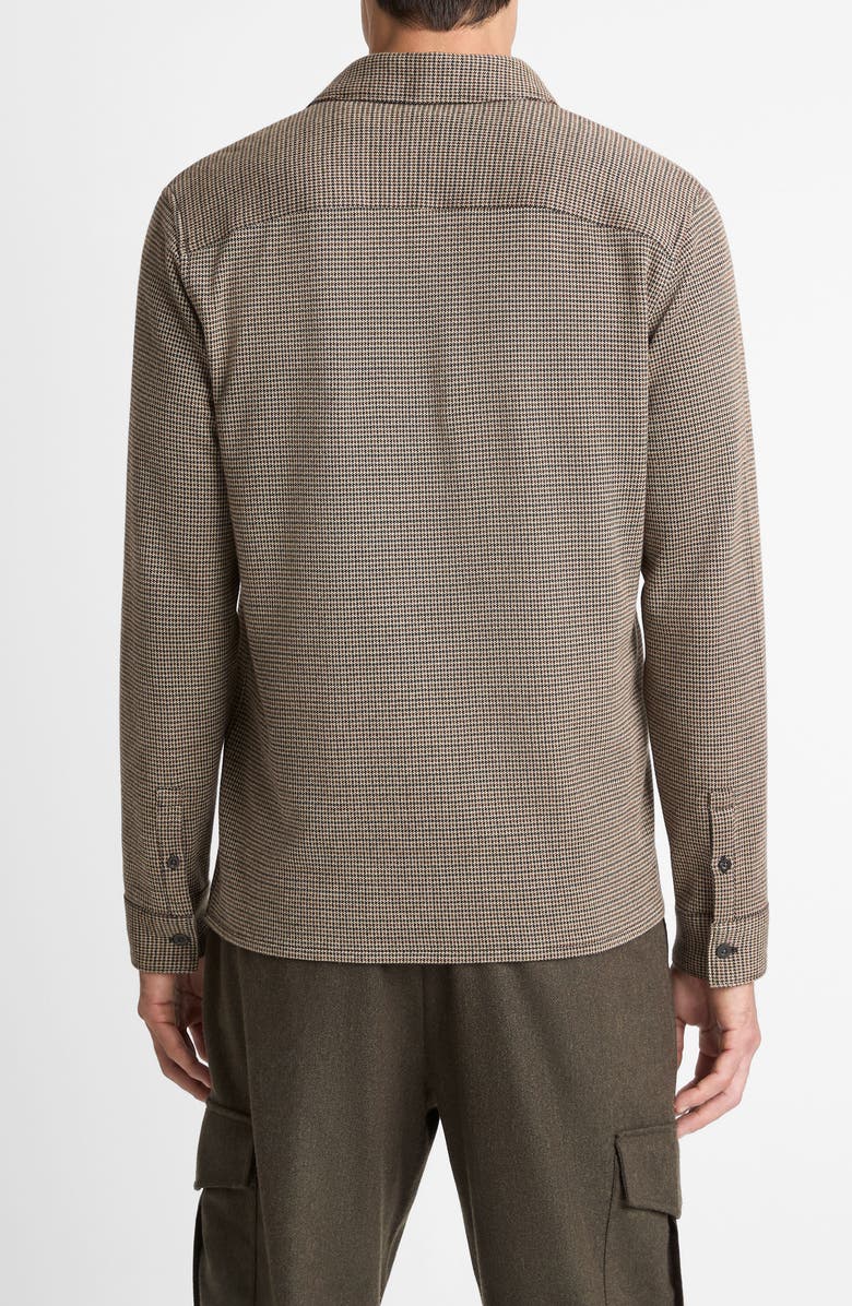 Vince Houndstooth Button-Up Shirt, Alternate, color, Dark Roast Combo