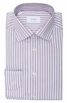 Contemporary Fit Striped Twill Dress Shirt
