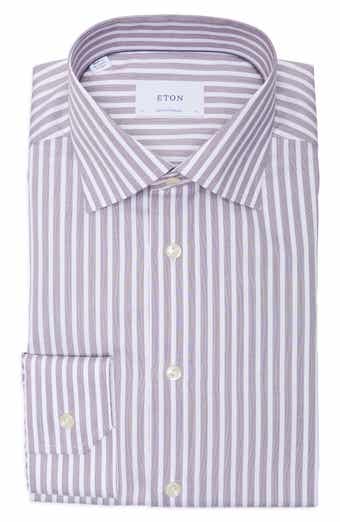 Contemporary Fit Striped Twill Dress Shirt