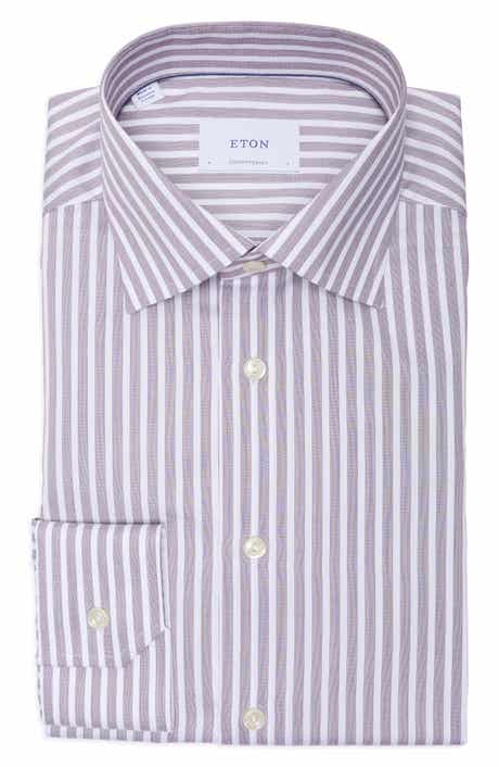 Contemporary Fit Striped Twill Dress Shirt