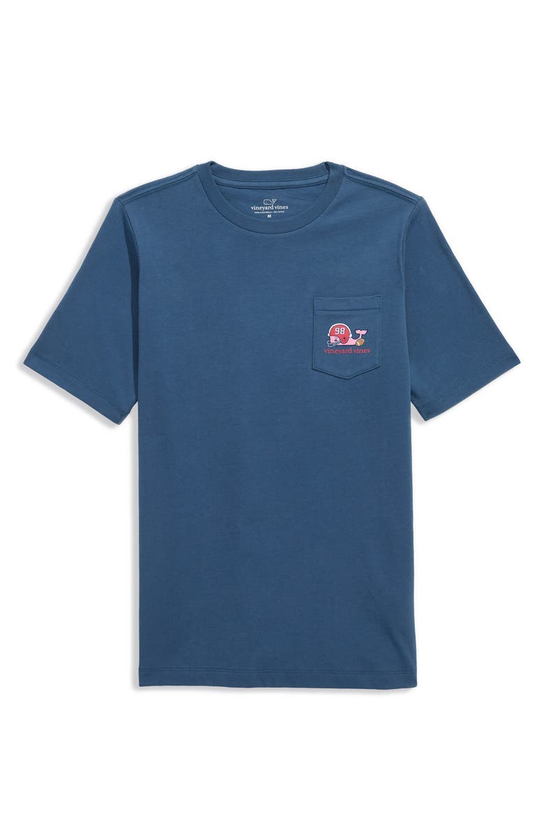 vineyard vines Kids' Fantasy Football Cotton Graphic Pocket T-Shirt, Main, color, Moonshine