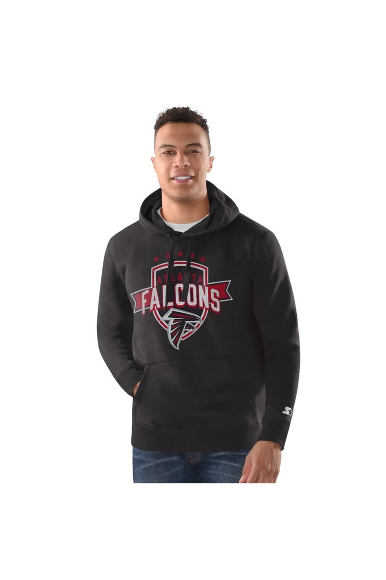 Men's Starter Black Atlanta Falcons Vintage Pullover Hoodie, Main, color, Black