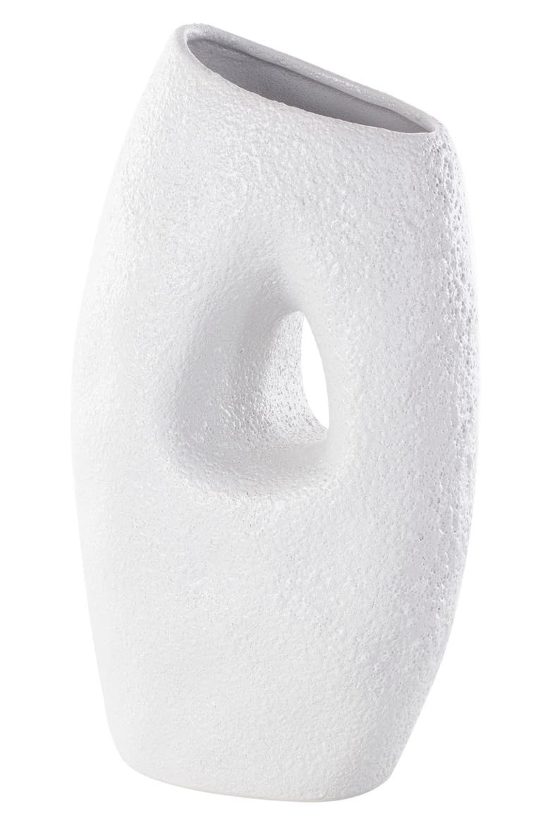 White Ceramic Vase, Main, color, WHITE