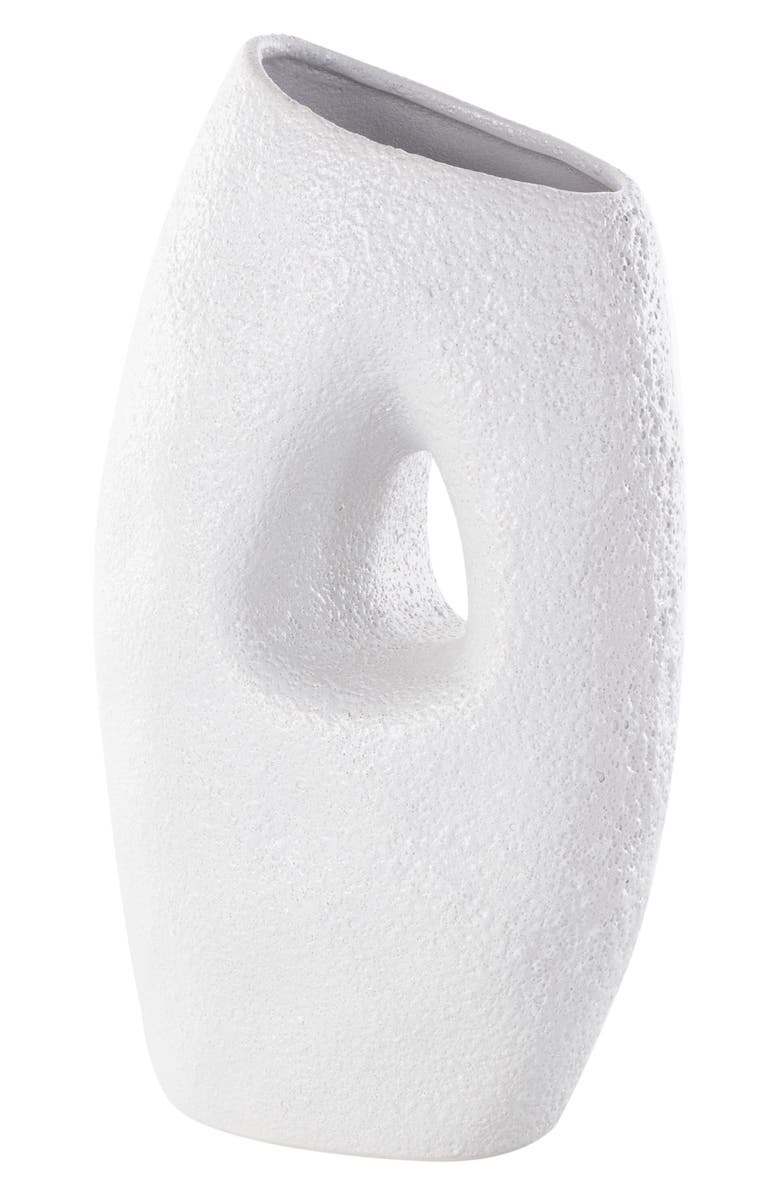 GINGER BIRCH STUDIO White Ceramic Vase, Main, color, White