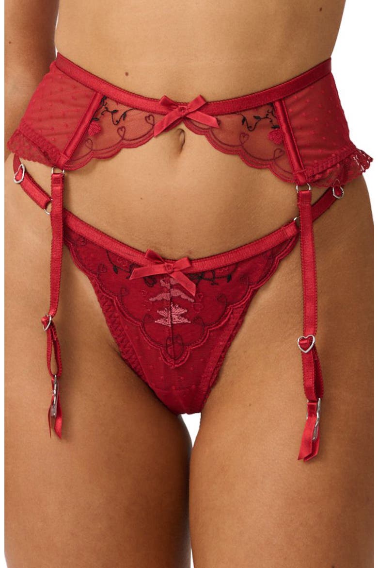 Cupid Garter Belt, Main, color, RED