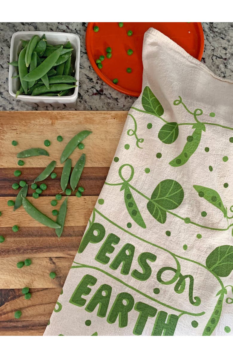 The Neighborgoods Peas Dish Towel + Sponge Cloth Gift Set, Alternate, color, Green