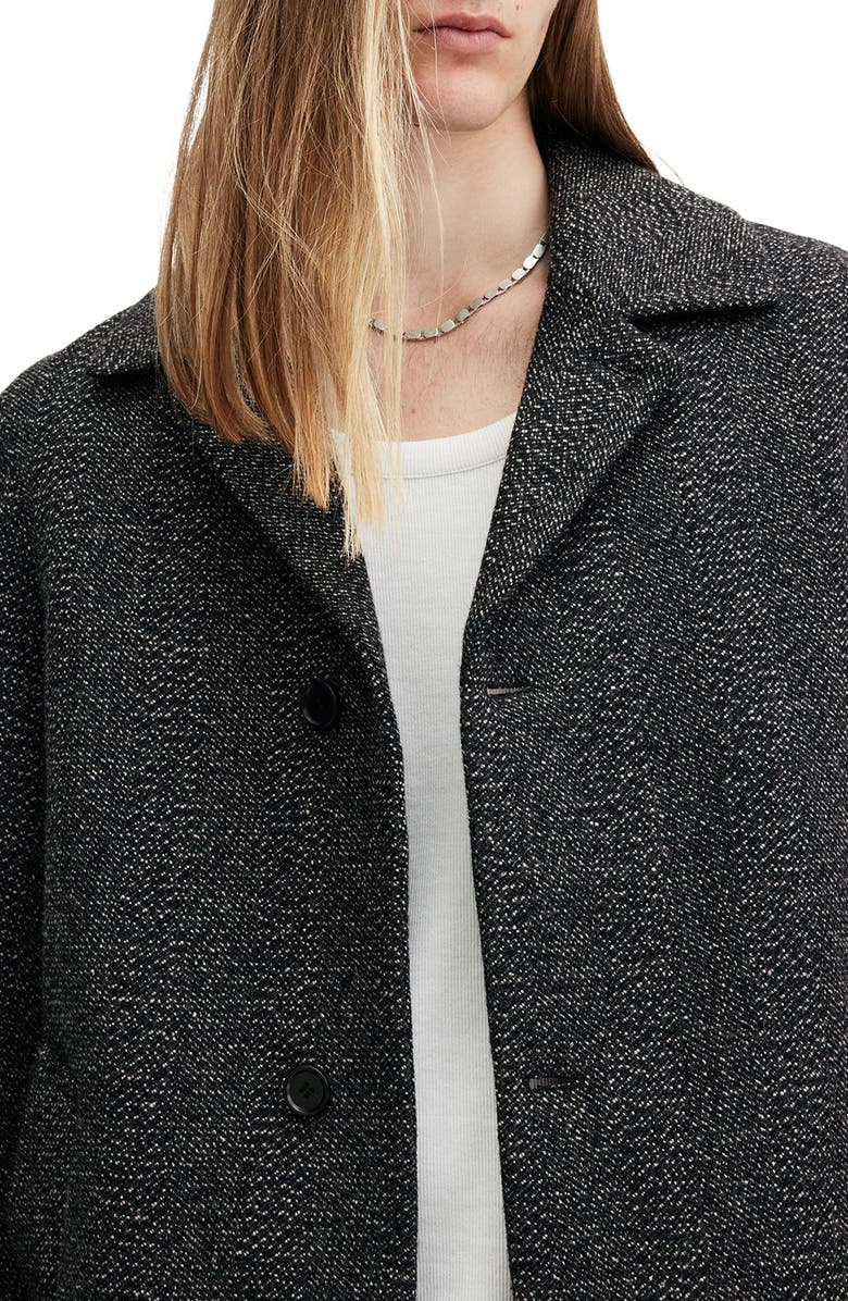 AllSaints Fincher Wool Blend Coat, Alternate, color, Brown