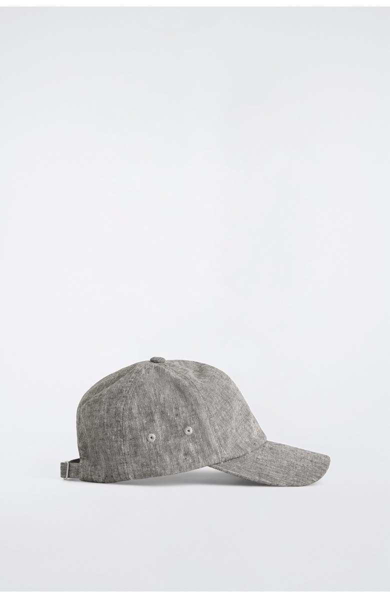 COS Linen Baseball Cap, Alternate, color, Gray Mélange